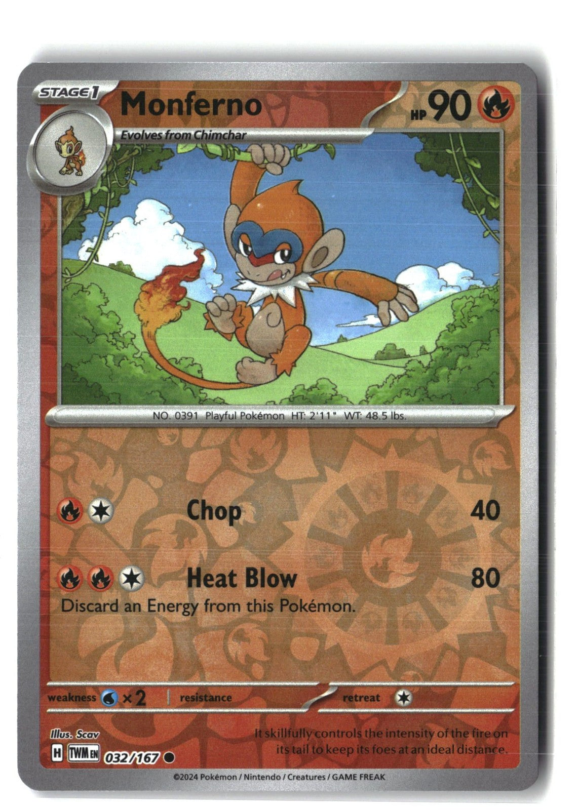 Monferno Reverse Holofoil NM (Twilight Masquerade 032/167)