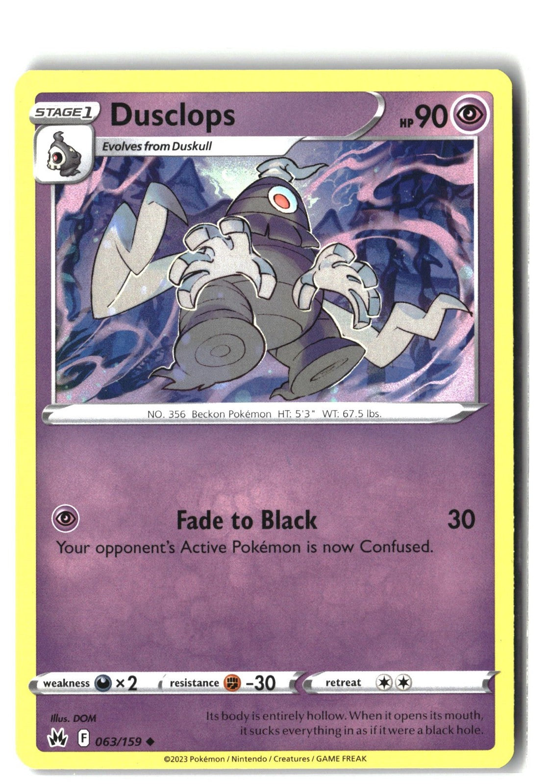 Dusclops (SWSH: Crown Zenith 063/159) NM