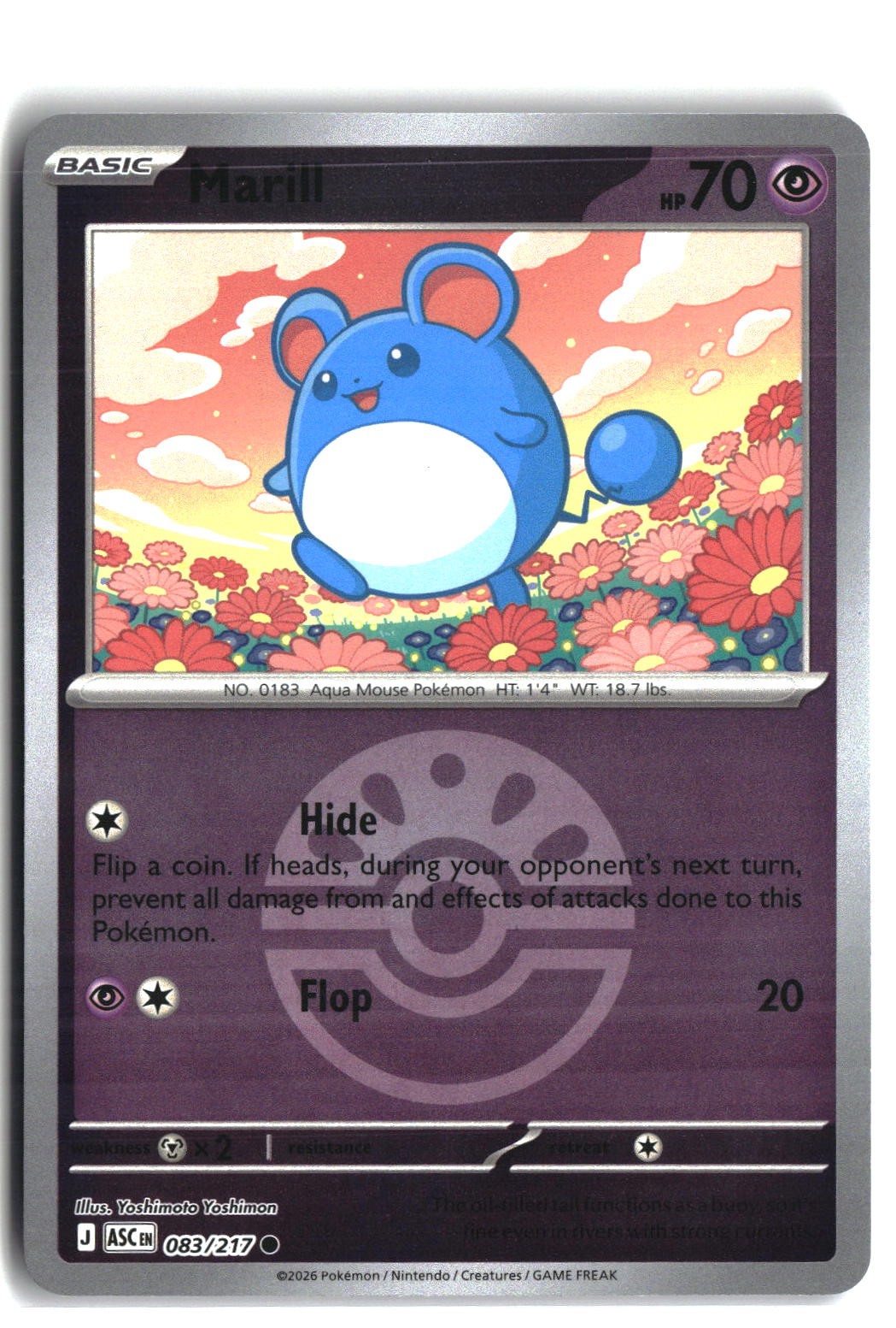 Marill (Friend Ball) Reverse Holofoil NM (ME: Ascended Heroes 083/217)