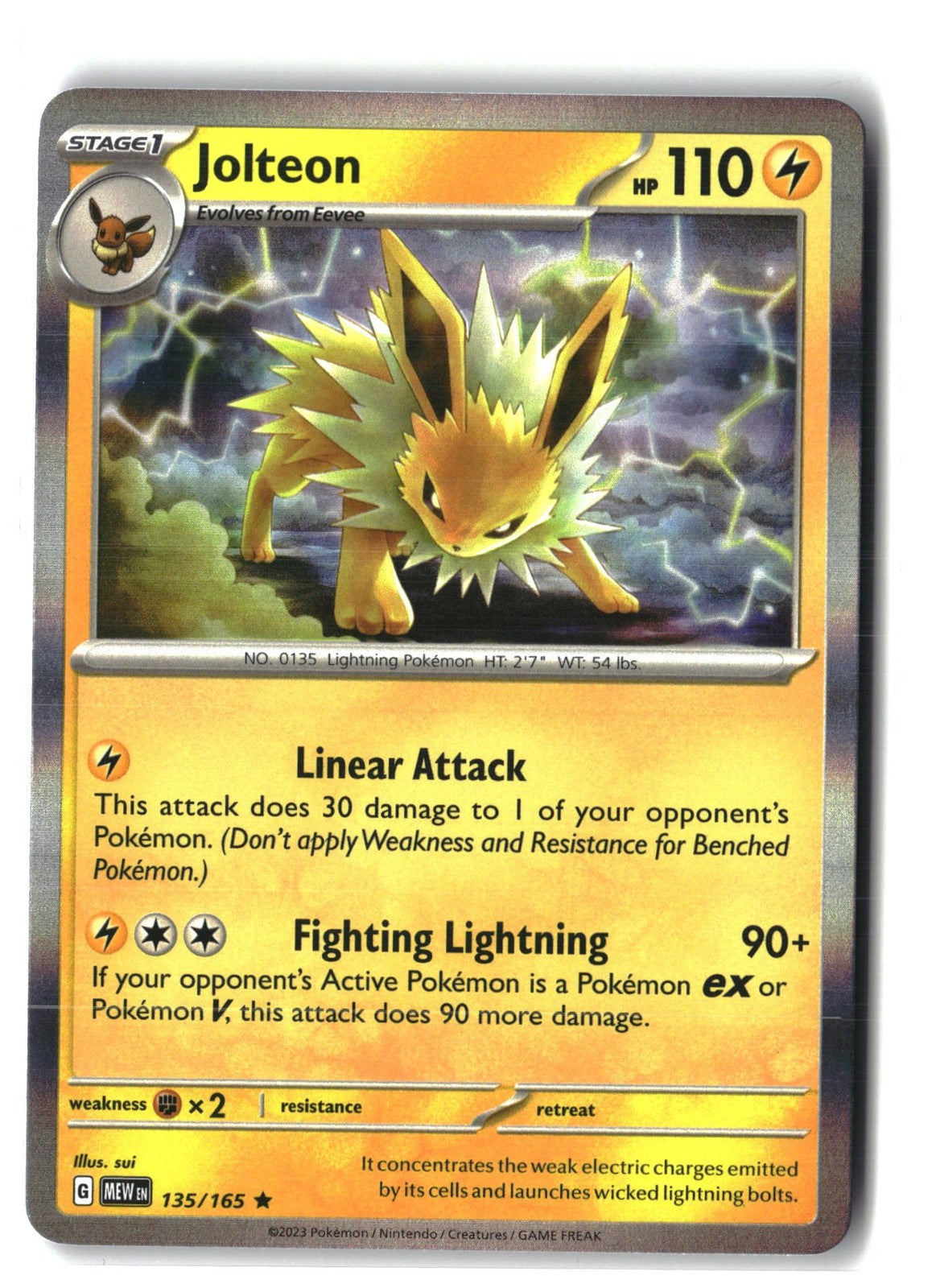Jolteon Holofoil NM (SV: Scarlet & Violet 151 135/165)