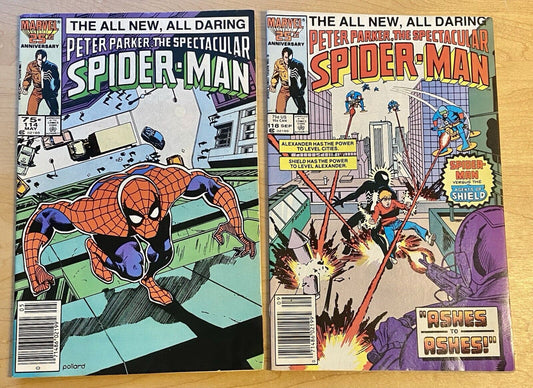 Peter Parker,  The Spectacular Spider-Man 2 Comic Bundle Lot Issues 114 & 118