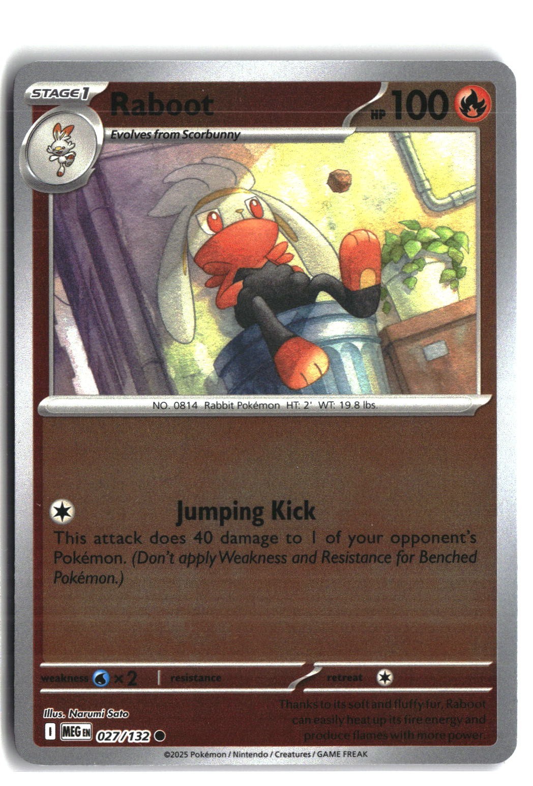 Raboot Reverse Holofoil NM (Mega Evolution 027/132)