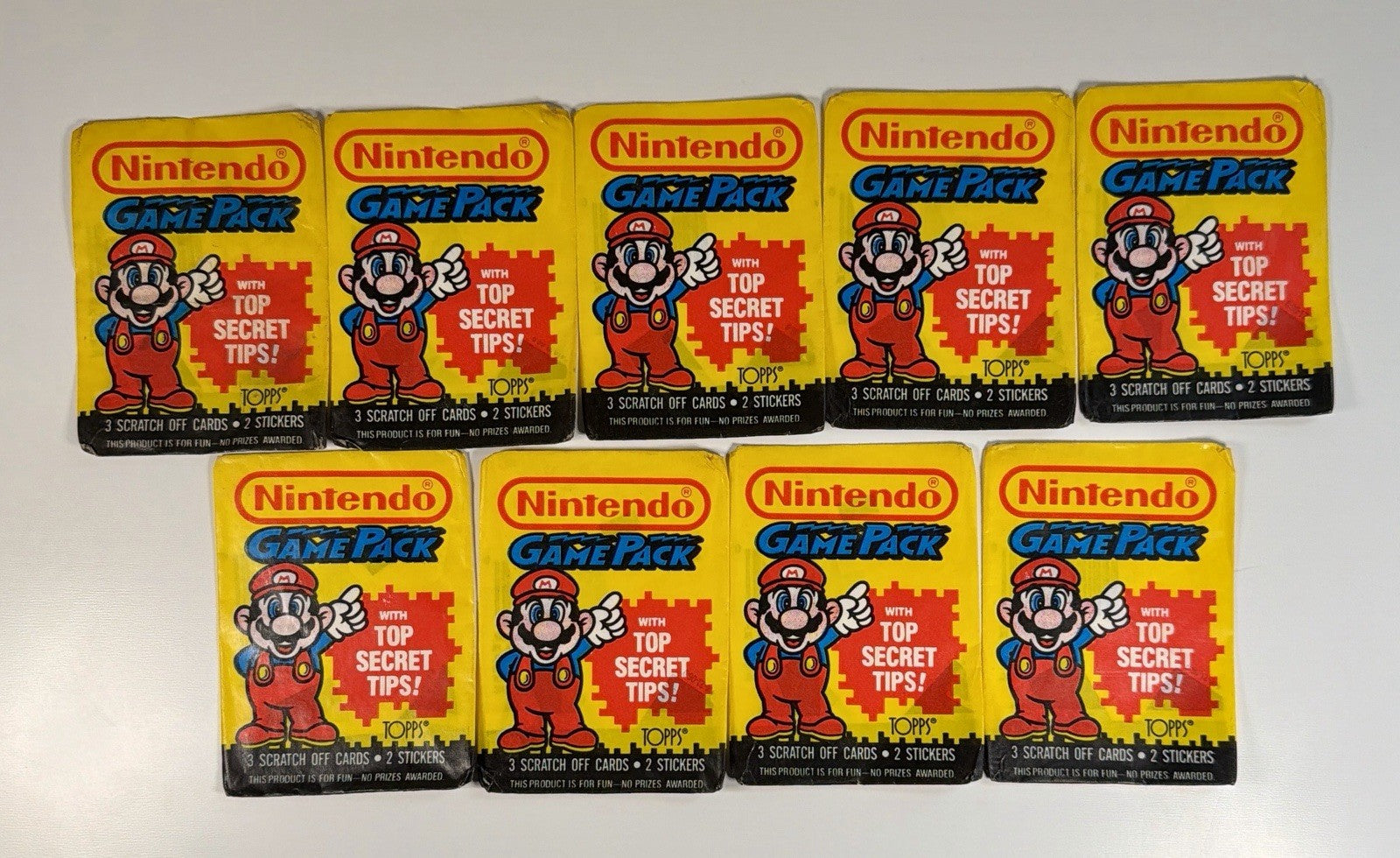 1989 Topps Nitendo Game Pack Wax pack Bundle Lot - WAX PACK CASING ONLY NO CARDS