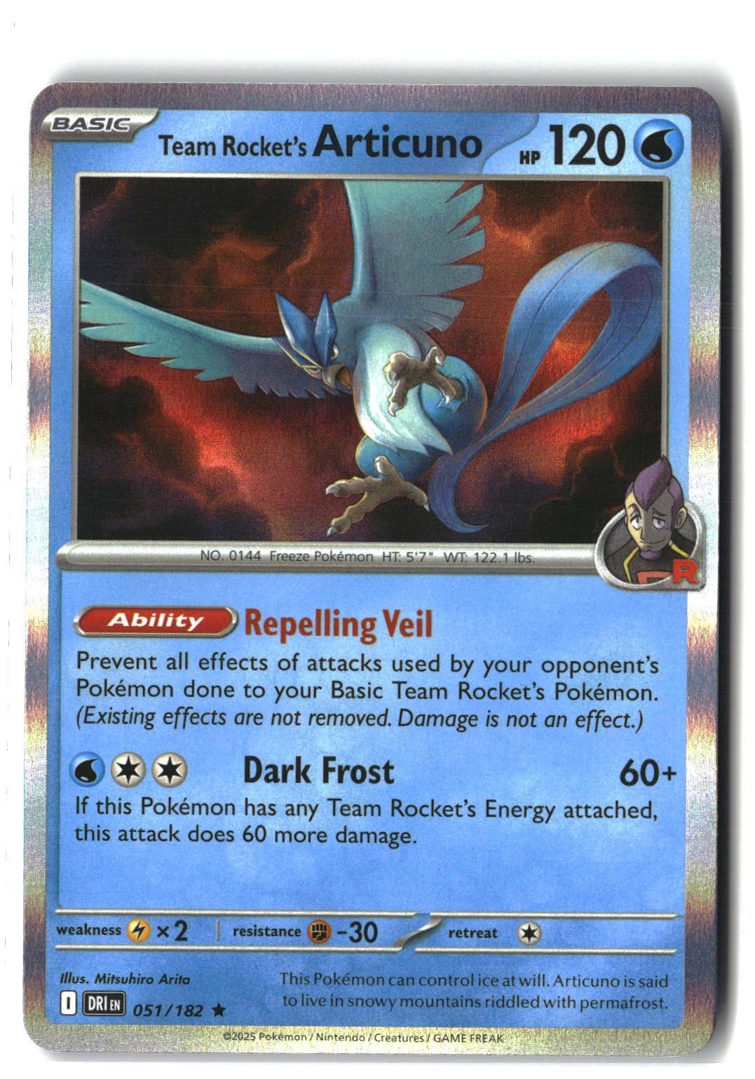 Team Rocket's Articuno Holofoil NM (Destined Rivals 051/182)