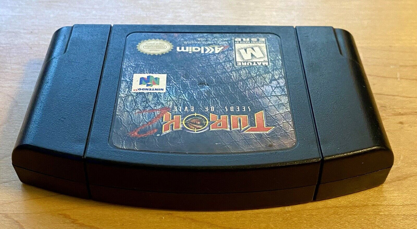 Turok 2: Seeds of Evil (Nintendo 64 N64, 1998) Black, Cartridge Only, Tested