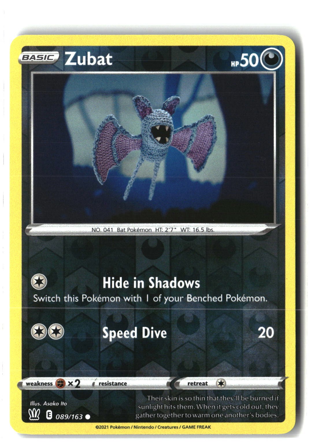 Zubat Reverse Holofoil NM (SWSH05: Battle Styles 089/163)