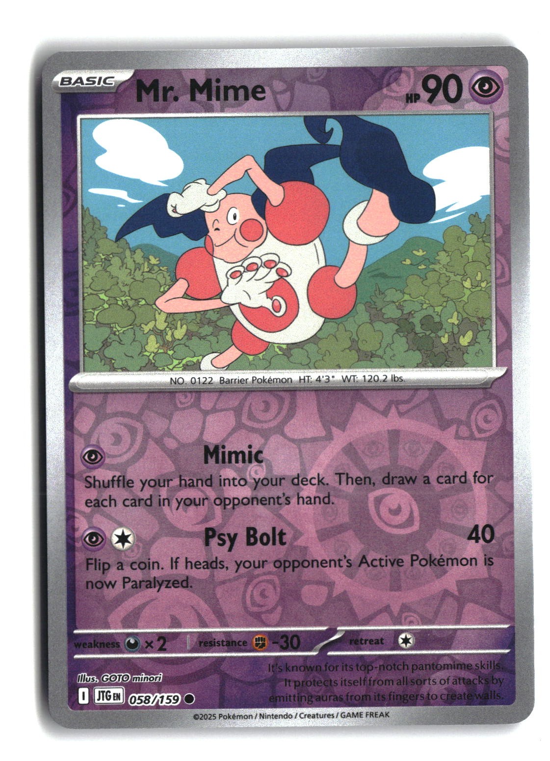 Mr. Mime Reverse Holofoil NM (Journey Together 058/159)
