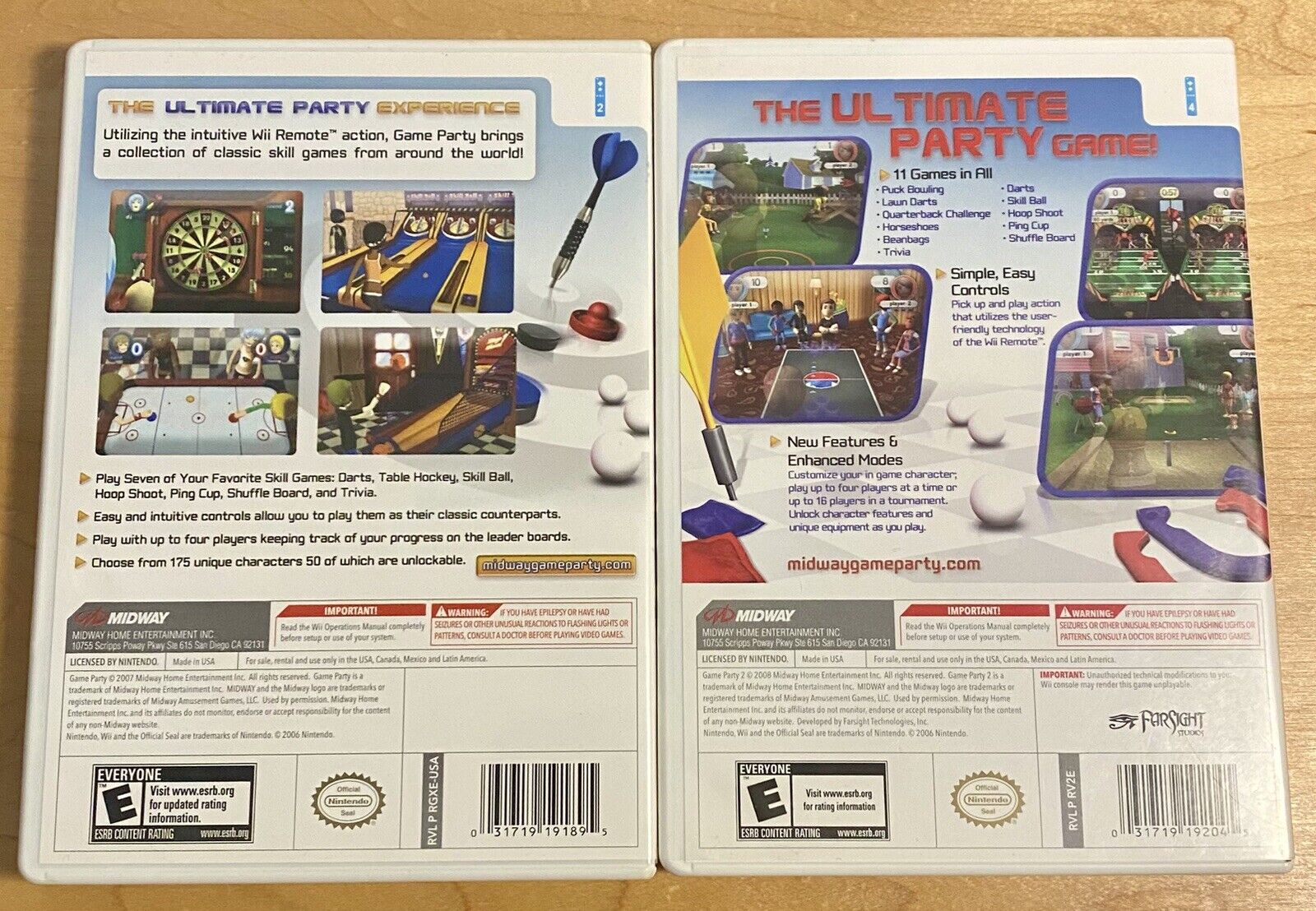 Game Party 1 & 2 Bundle (Nintendo Wii) Authentic, Both Tested & Working