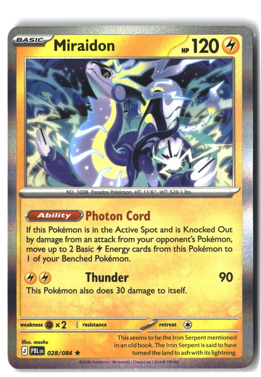 Miraidon Holofoil NM (Pitch Black 028/084)