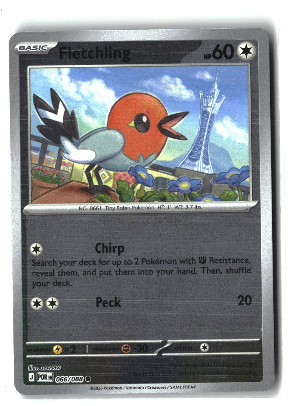 Fletchling Reverse Holofoil NM (Perfect Order 066/088)