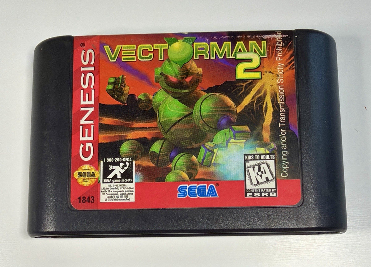Vectorman 2 (Sega Genesis) Game Cartridge, Authentic, Tested & Working!