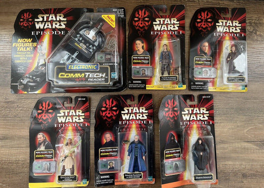 Star Wars Episode 1 Electronic COMMTECH READER Device 1999 With 5 Figures Sealed