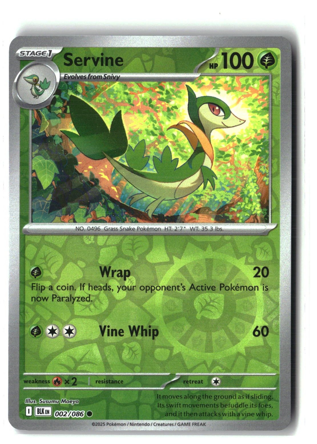 Servine Reverse Holofoil NM (SV: Black Bolt 002/086)