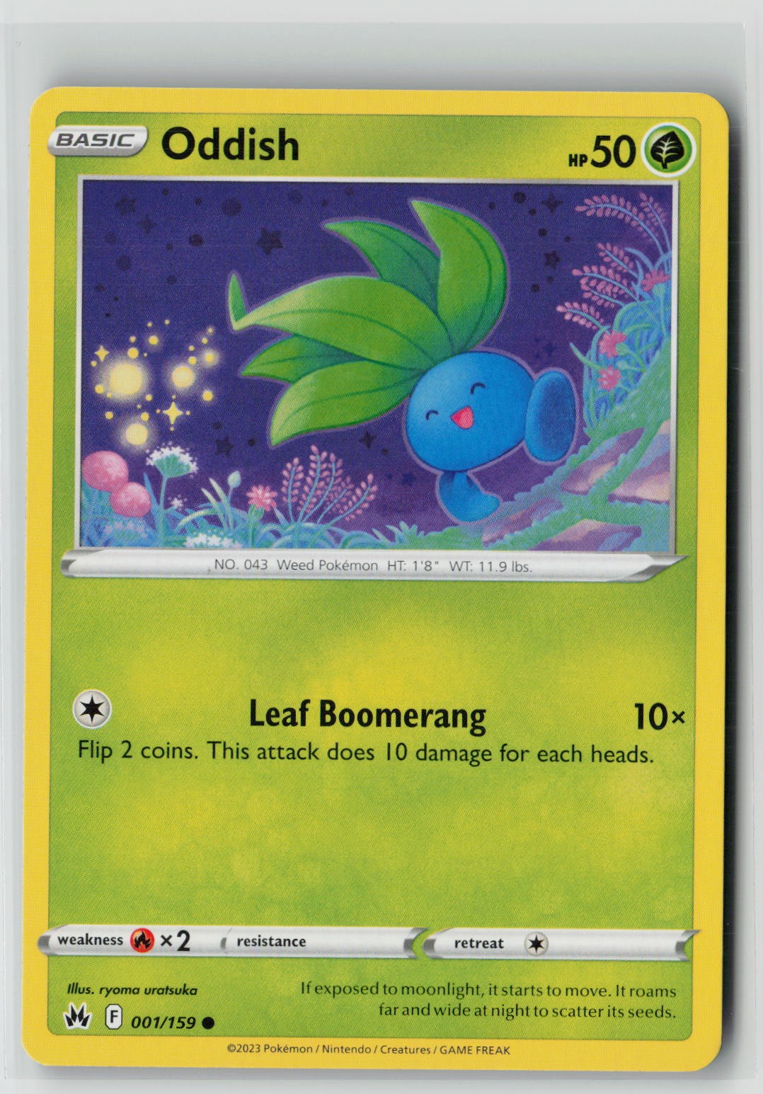 Oddish (SWSH: Crown Zenith 001/159) NM