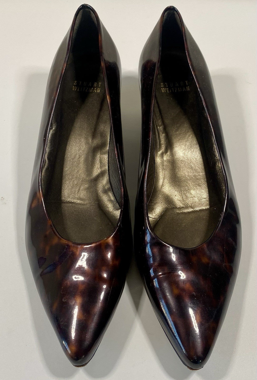 STUART WEITZMAN Women Size 10 M Shoes Brown Almond Toe Leather Sole