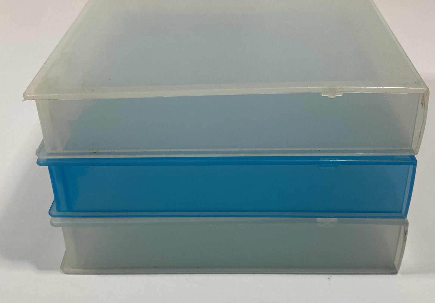 NES Nintendo Hard Clamshell Clear & Blue Plastic Game Cases Original Lot Of 3