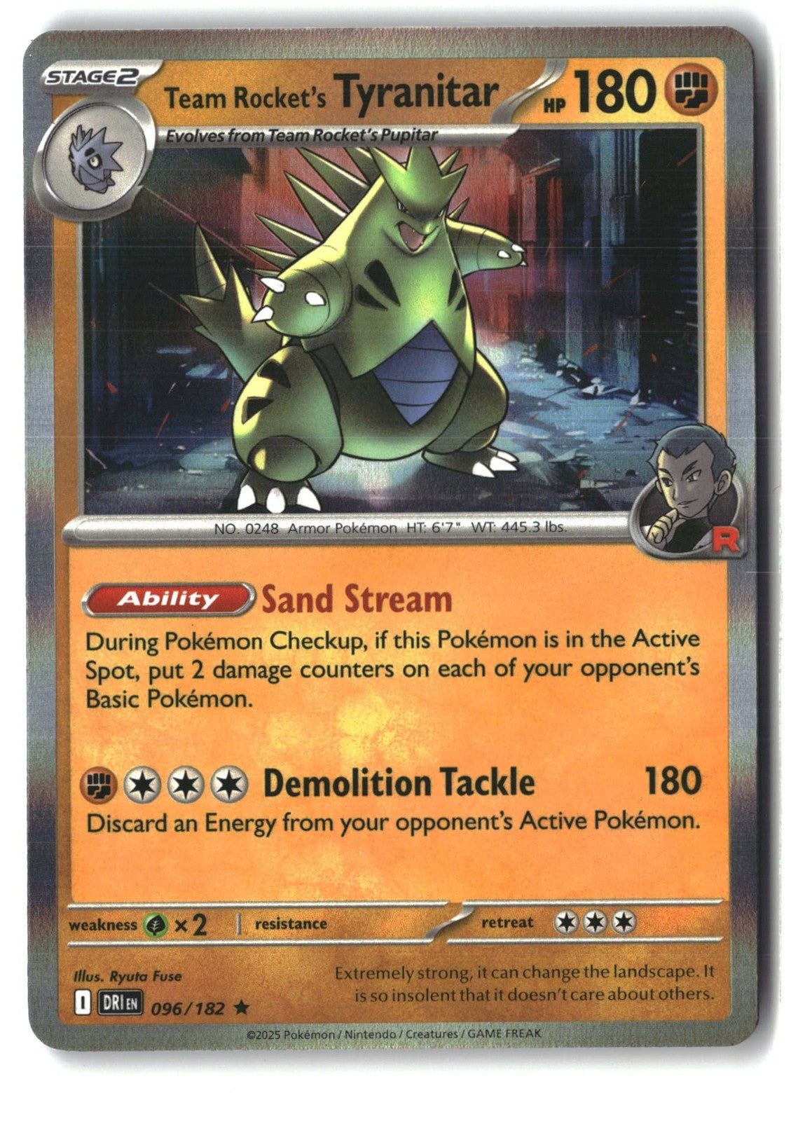 Team Rocket's Tyranitar Holofoil NM (Destined Rivals 096/182)