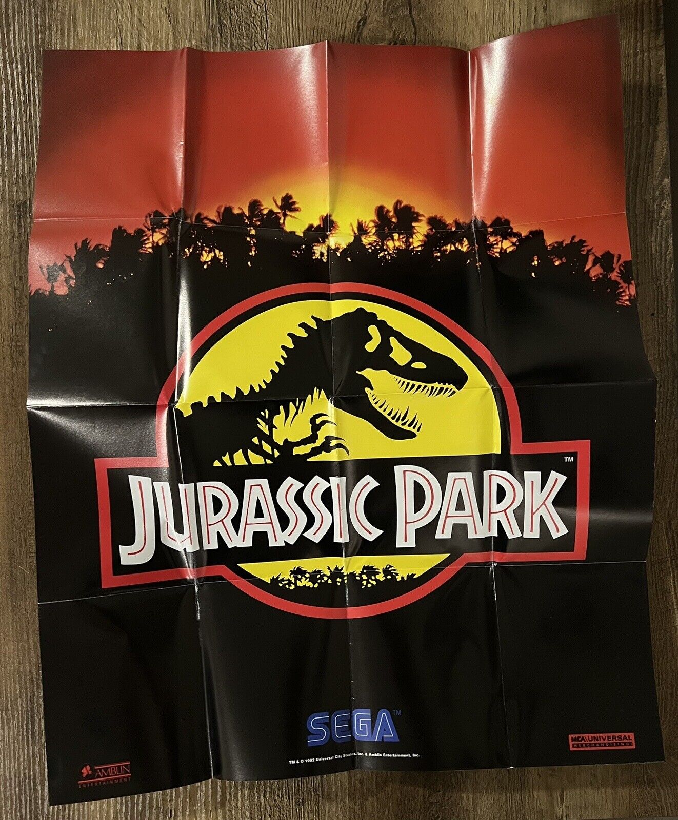 1993 Sega Genesis 2-sided poster Jurassic Park Welcome to the Next Level