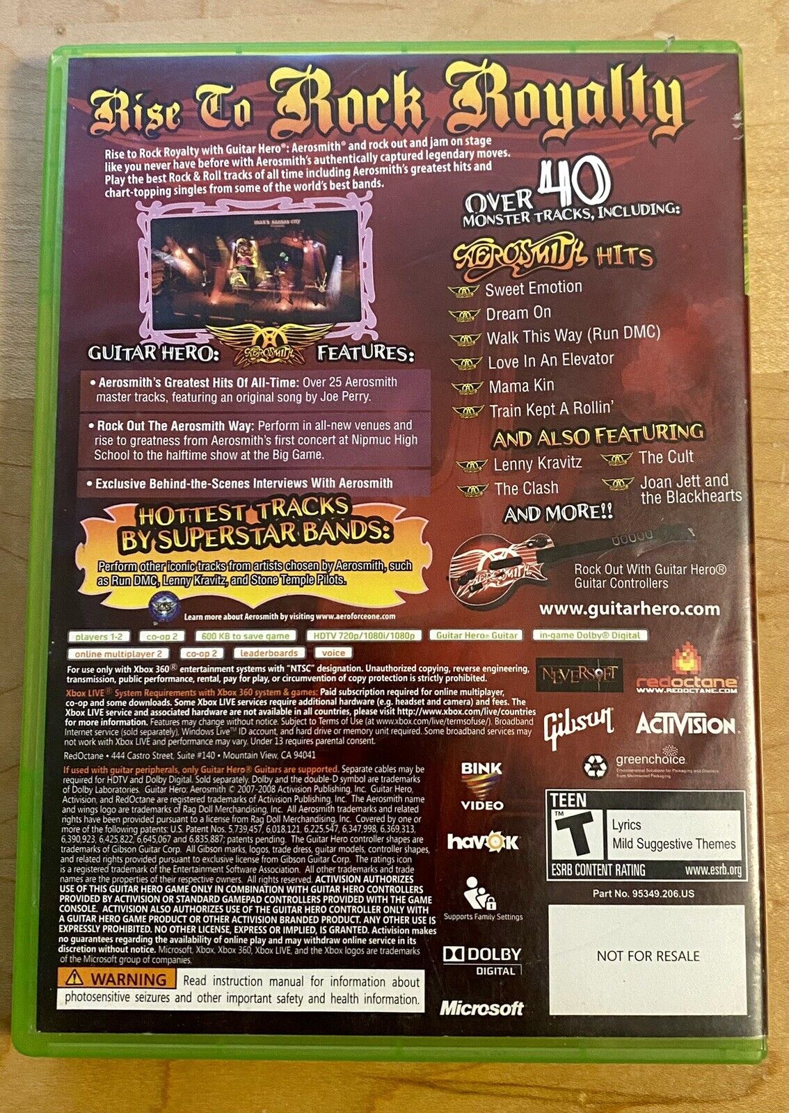 Guitar Hero: Aerosmith (Microsoft Xbox 360, 2008) Authentic & Tested