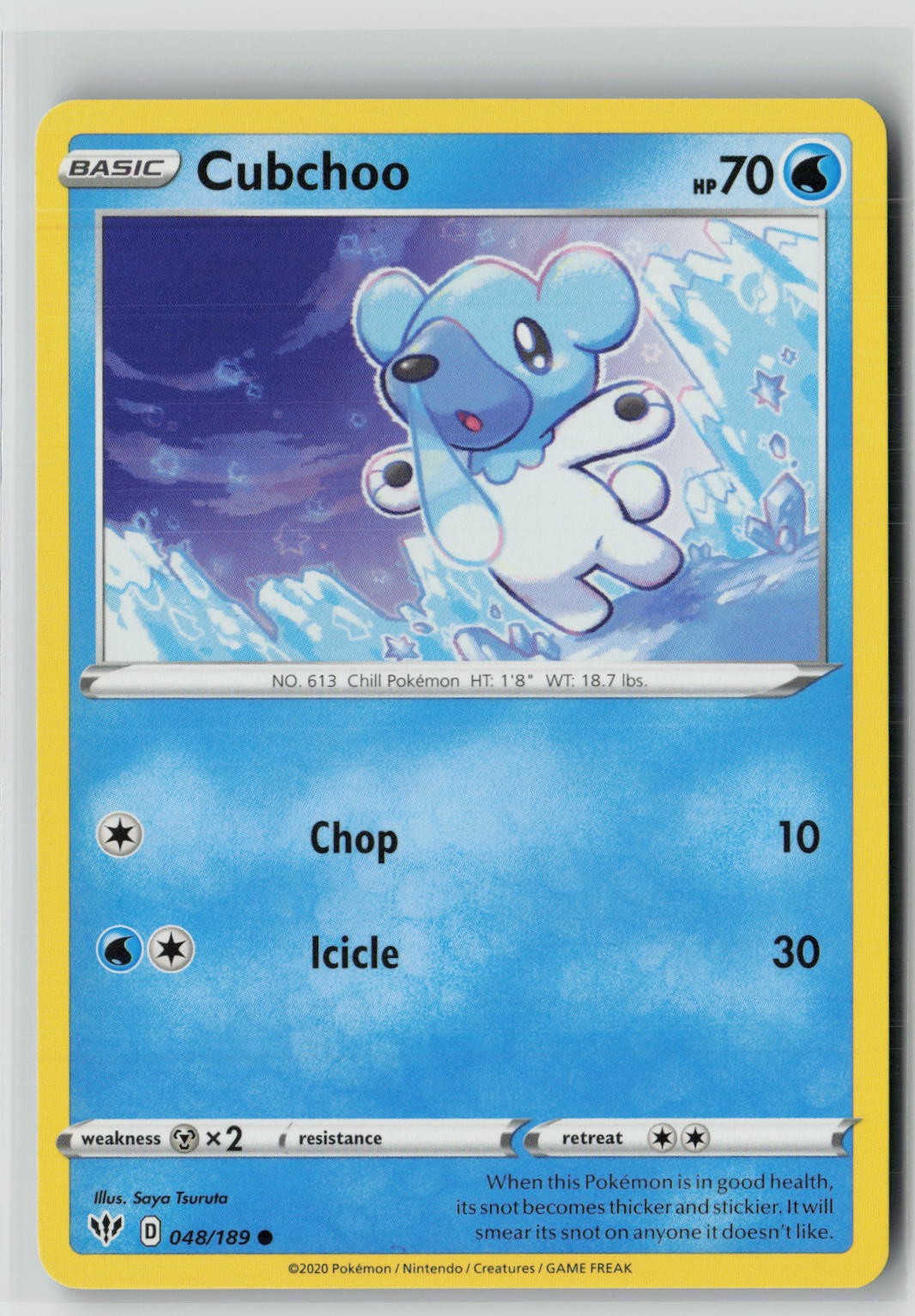 Cubchoo (SWSH03: Darkness Ablaze 048/189) NM