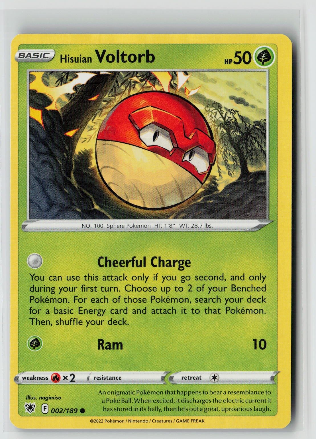 Hisuian Voltorb (SWSH10: Astral Radiance 002/189) NM