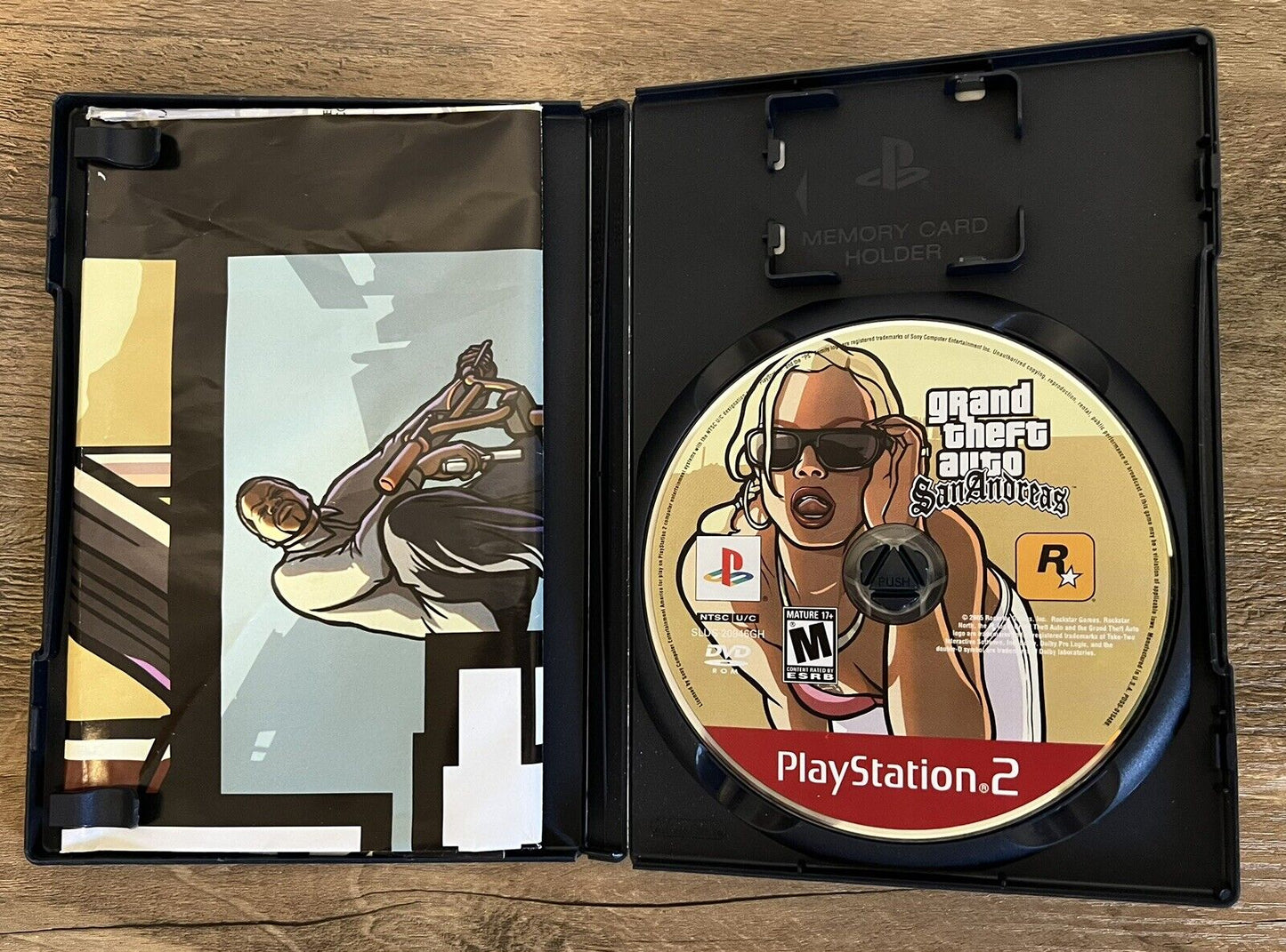 Grand Theft Auto: San Andreas (PlayStation 2, 2004) With Map, No Manual. Tested!