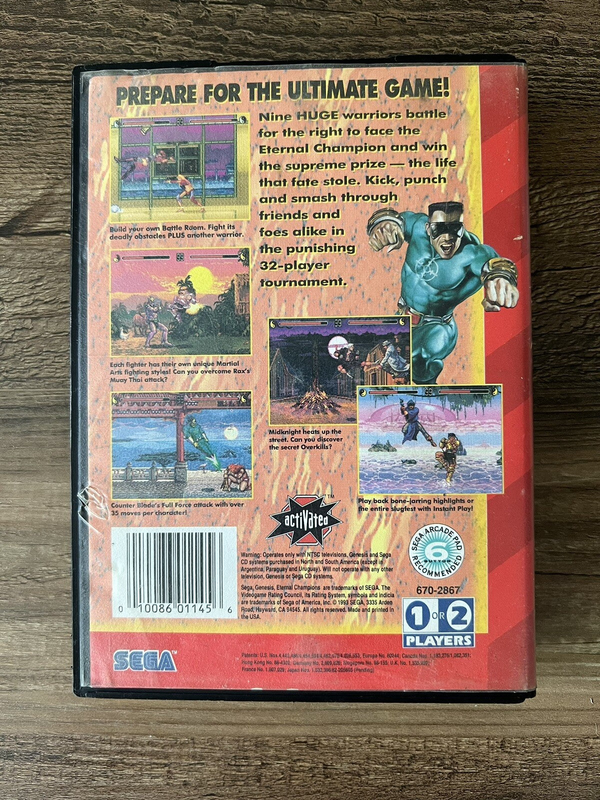 SEGA Genesis Eternal Champions 1993 Game Cartridge w/ Case & Manual CIB