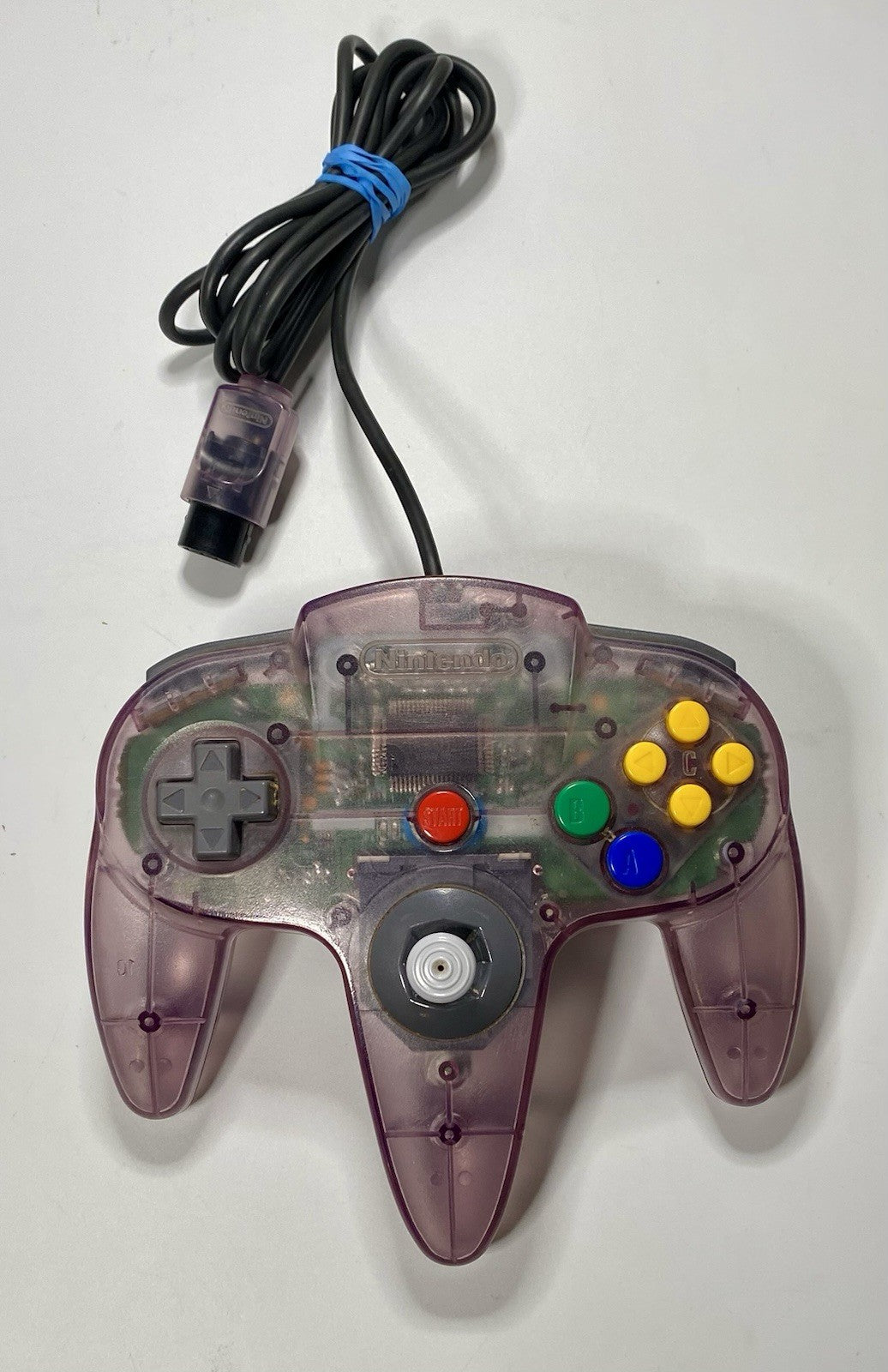 Nintendo 64 N64 Clear Atomic Purple Controller OEM Original All Buttons Tested!