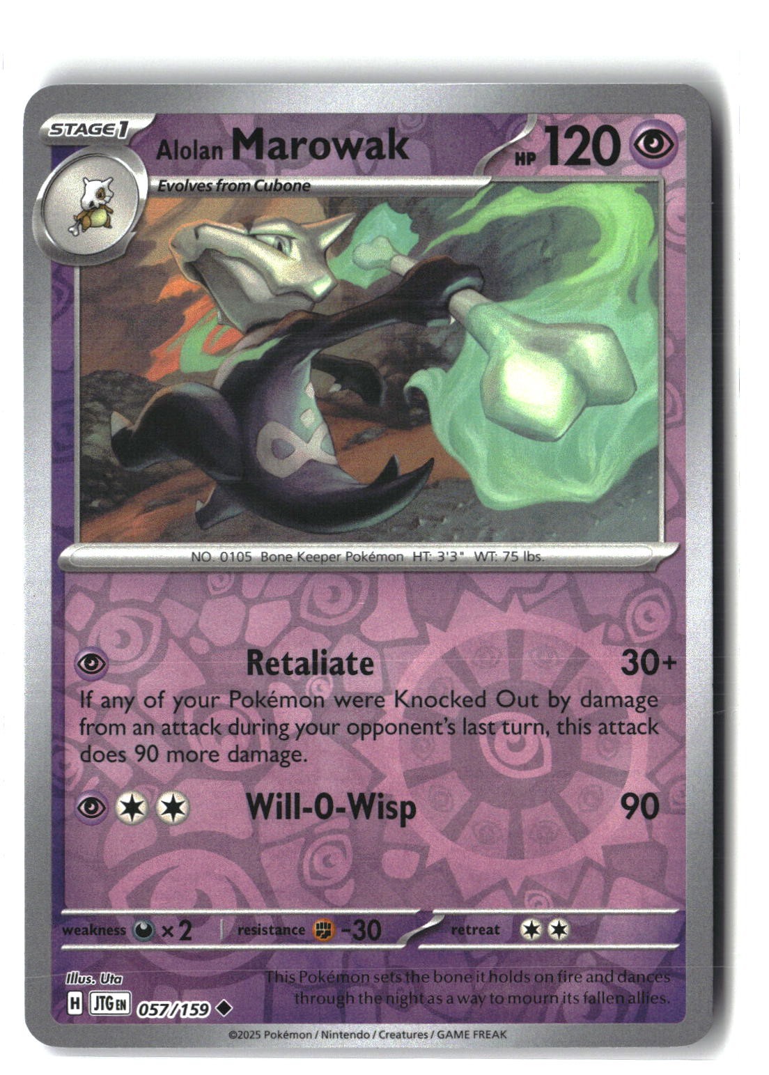 Alolan Marowak Reverse Holofoil NM (Journey Together 057/159)