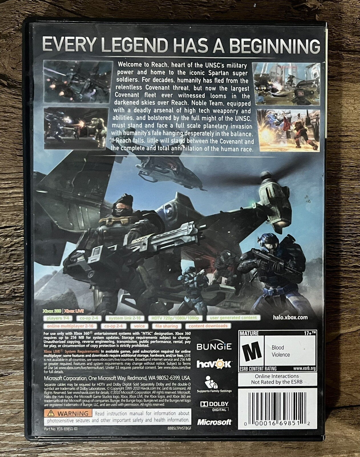 Halo Reach (Xbox 360, 2010) CIB Complete w/ Manual Tested & Works!