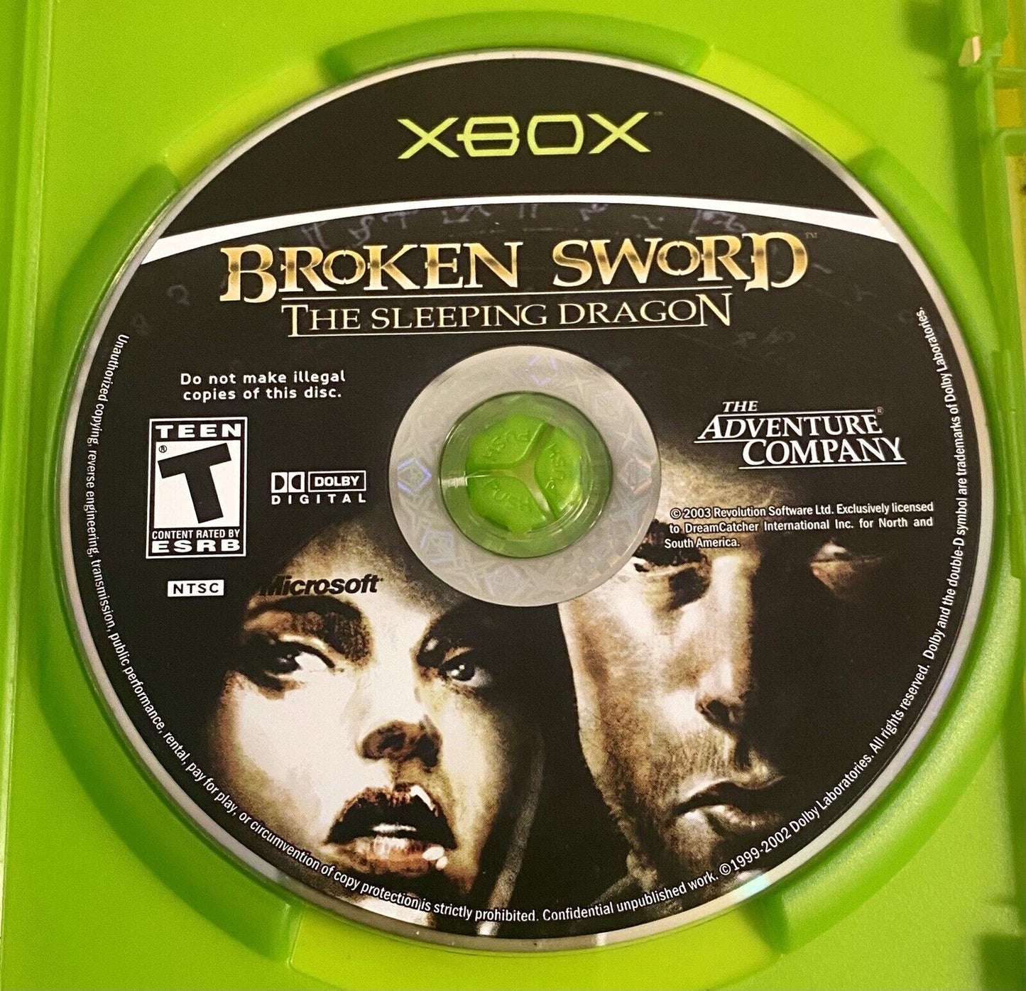 Broken Sword: The Sleeping Dragon (Microsoft Xbox 2003) CIB W/ Manual + Reg Card