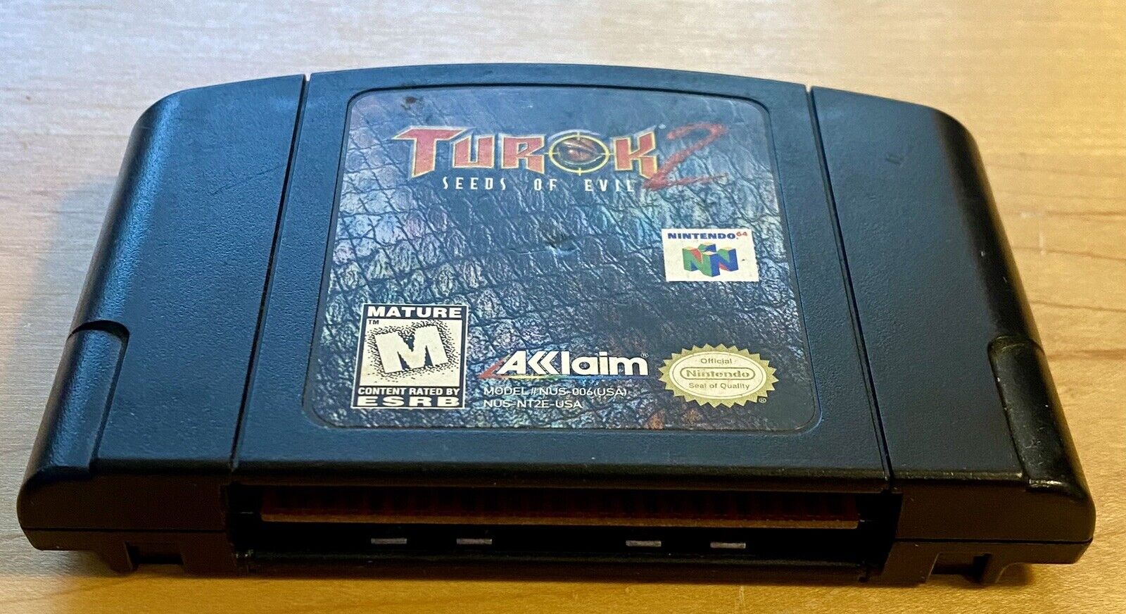 Turok 2: Seeds of Evil (Nintendo 64 N64, 1998) Black, Cartridge Only, Tested