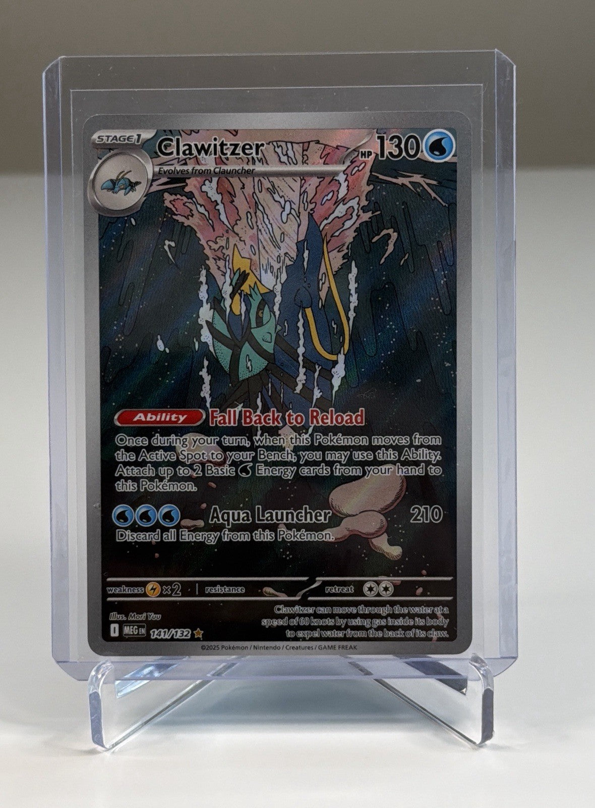 Clawitzer Holo Illustration Rare Mega Evolution 141/132 NM Near Mint Pokemon TCG
