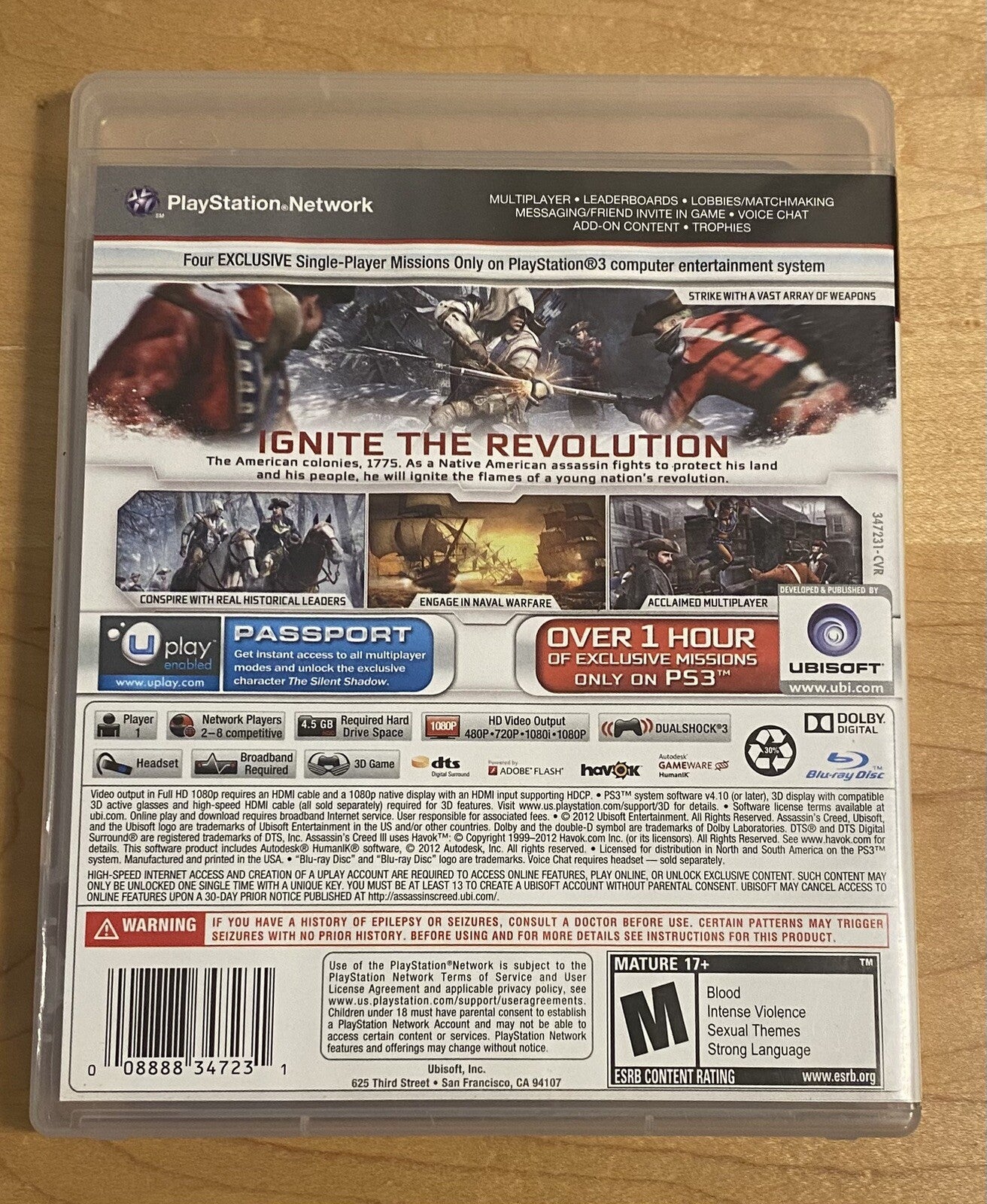 Assassin's Creed 3 ( PlayStation 3 PS3, 2012) CIB W/ Manual, Authentic & Tested