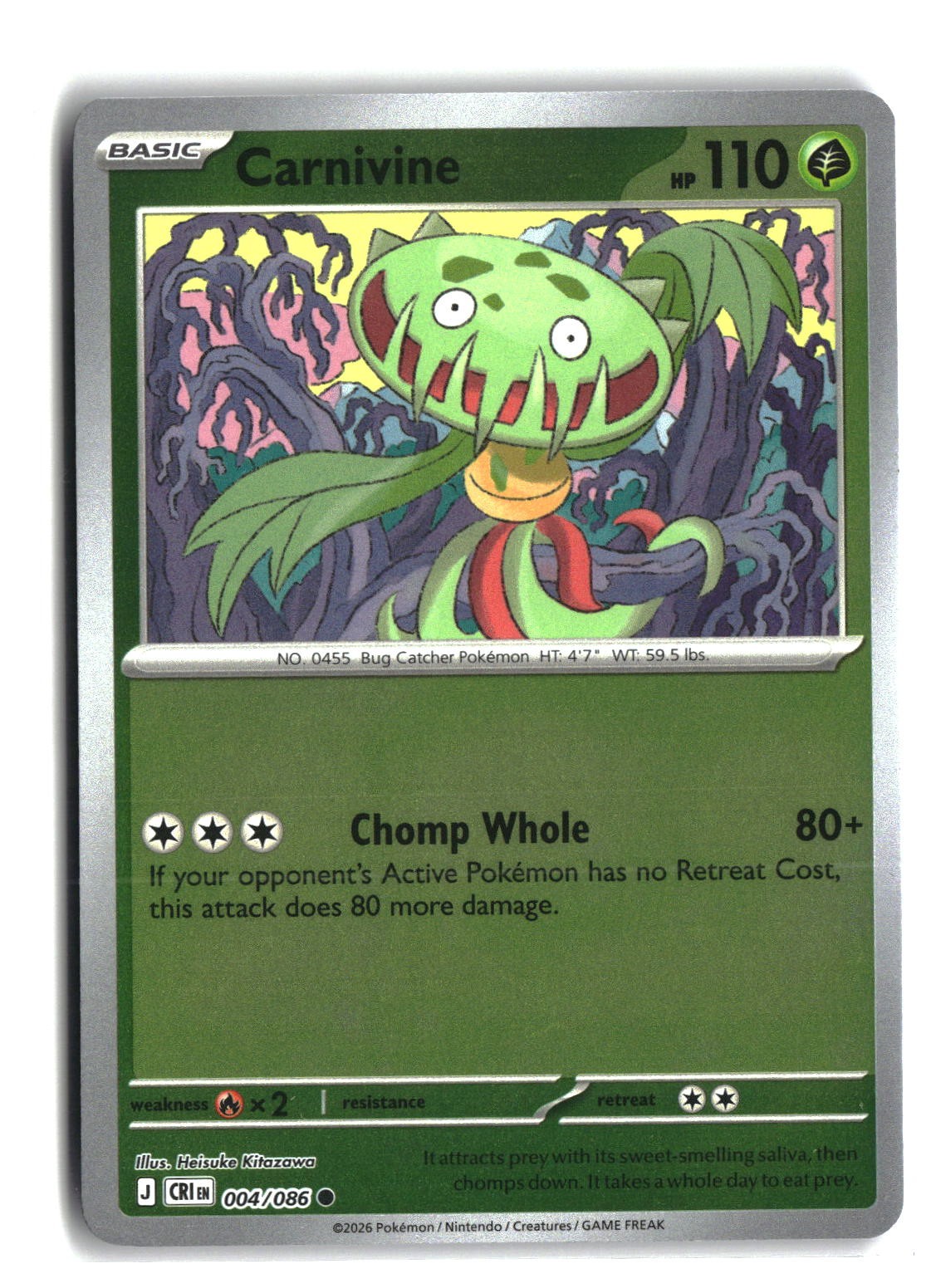 Carnivine Reverse Holofoil NM (Chaos Rising 004/086)