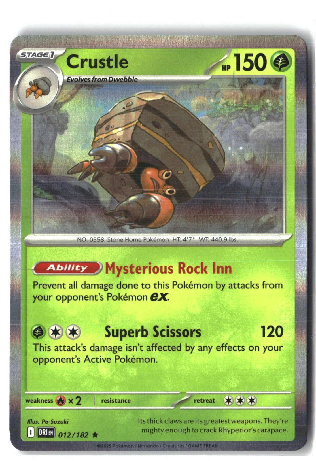 Crustle Holofoil NM (Destined Rivals 012/182)
