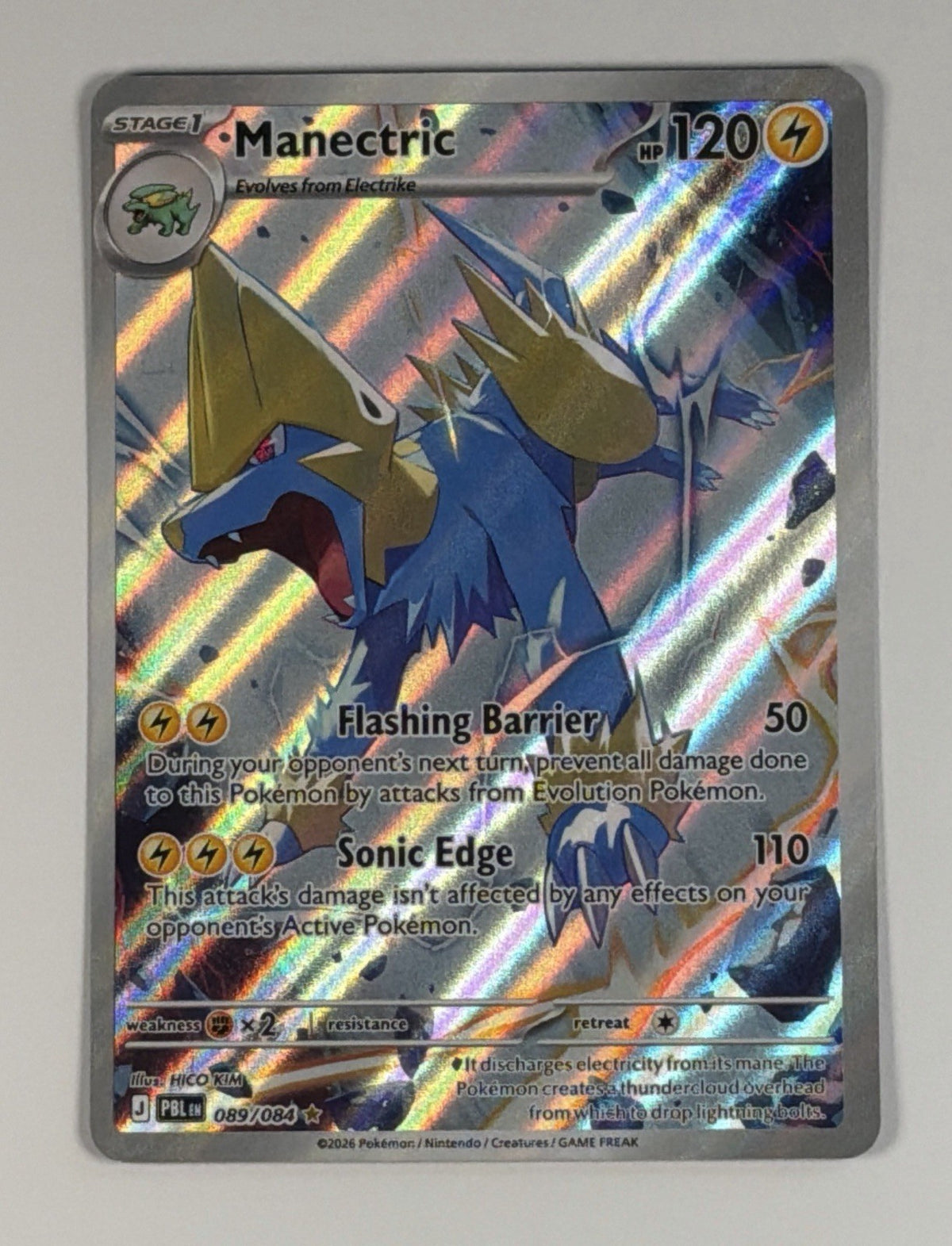 Manectric 089/084 Pitch Black Holo Full Art Illustration Rare Pokemon TCG NM