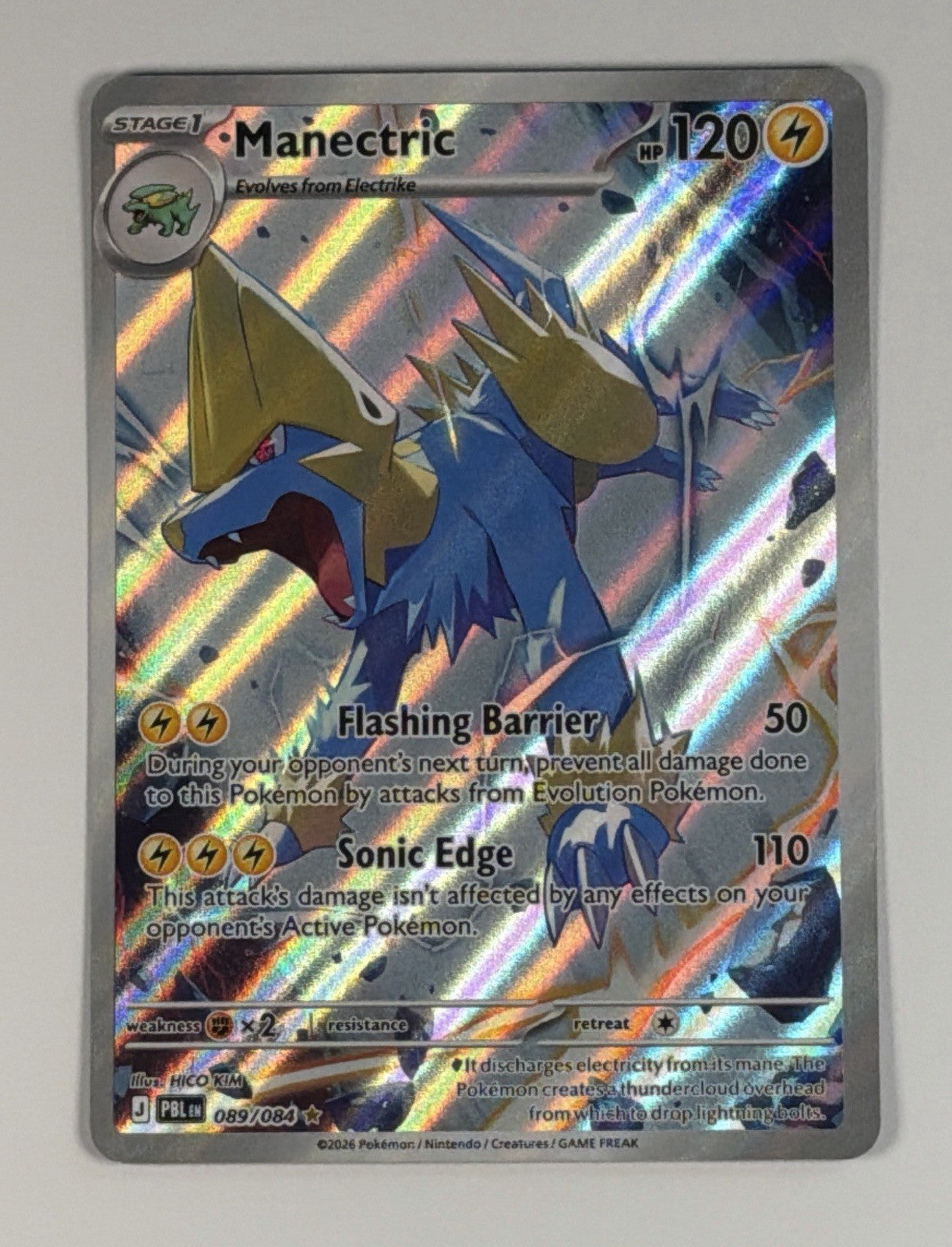 Manectric 089/084 Pitch Black Holo Full Art Illustration Rare Pokemon TCG NM