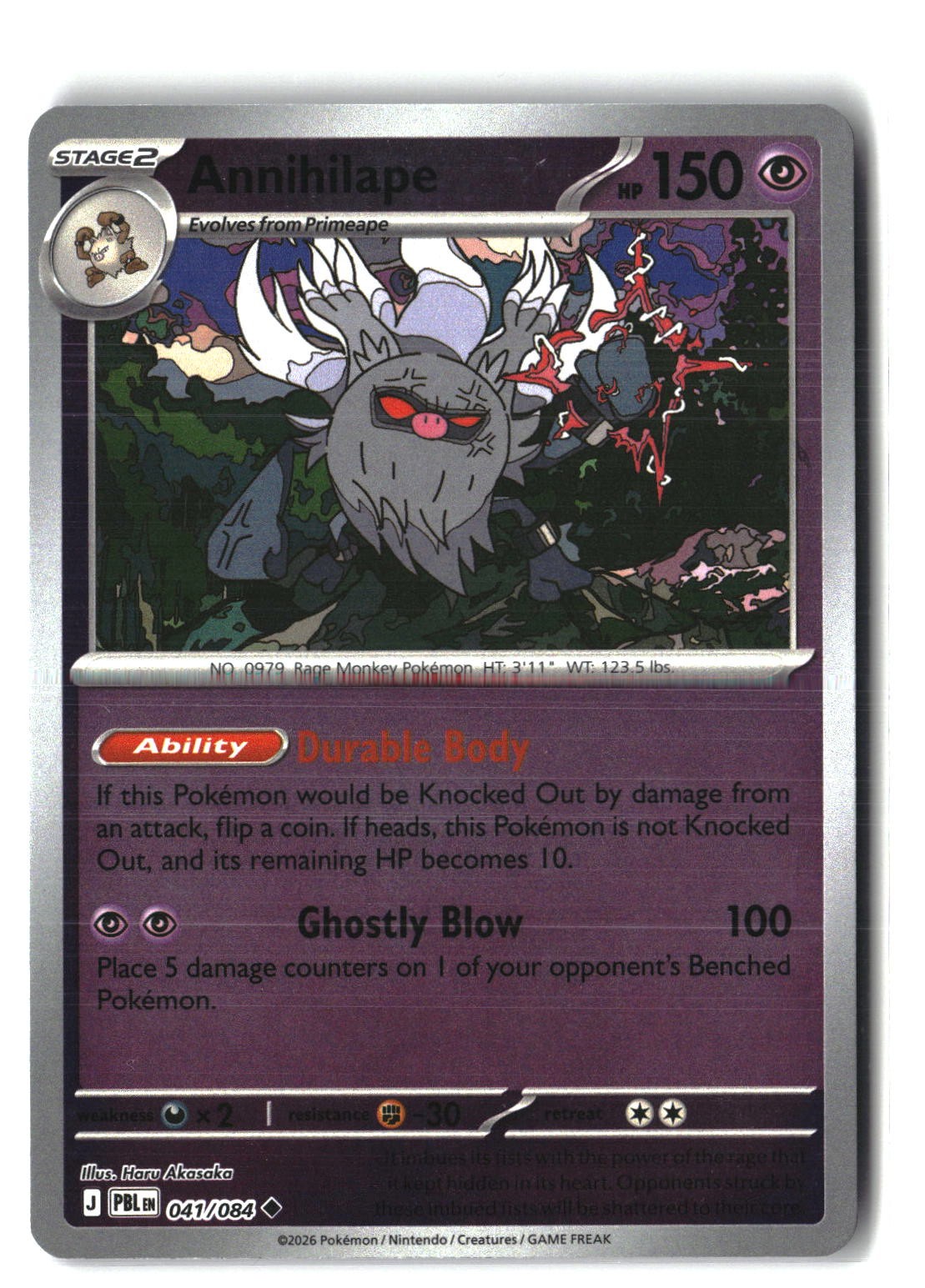 Annihilape Reverse Holofoil NM (Pitch Black 041/084)