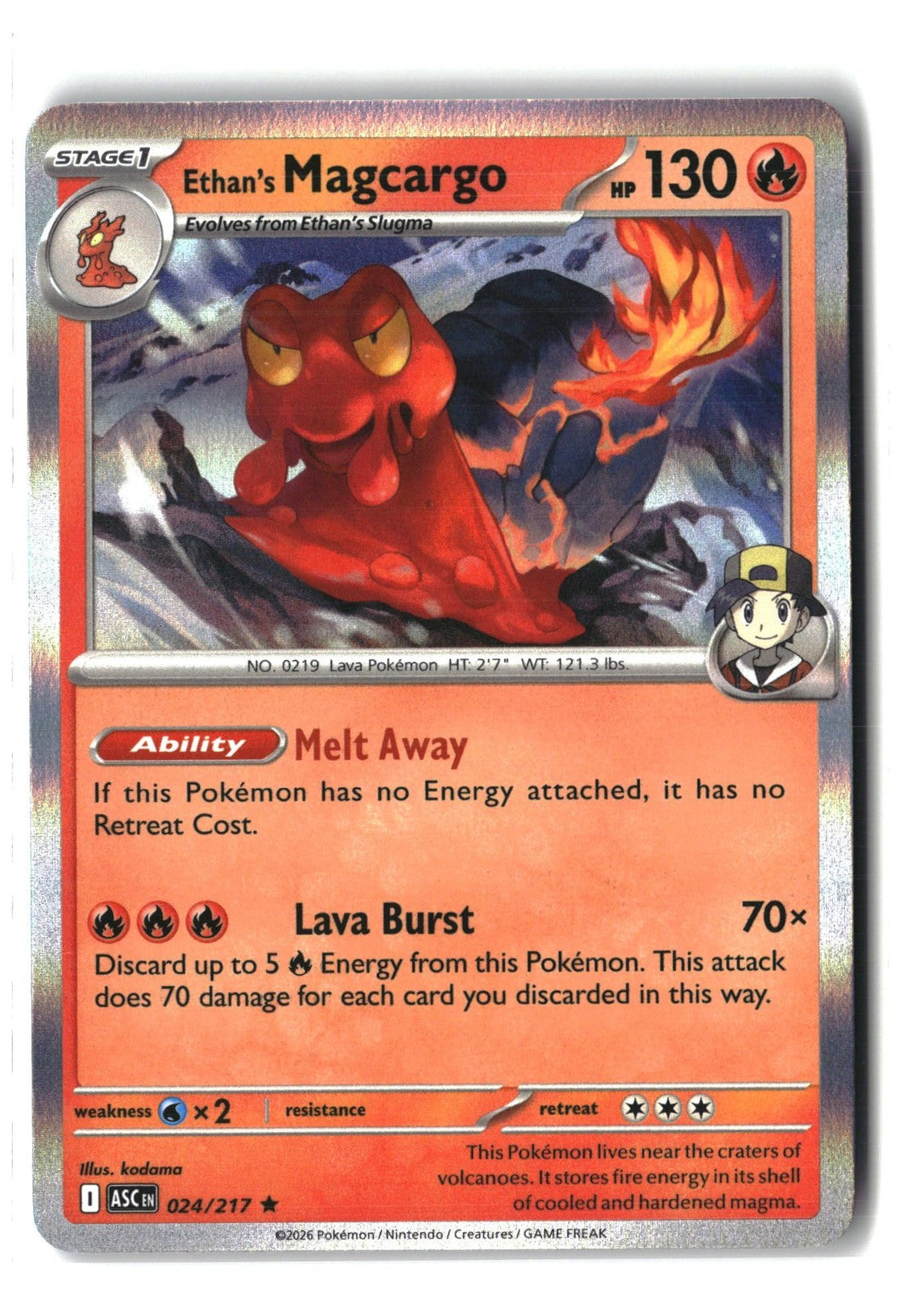Ethan's Magcargo Holofoil NM (ME: Ascended Heroes 024/217)
