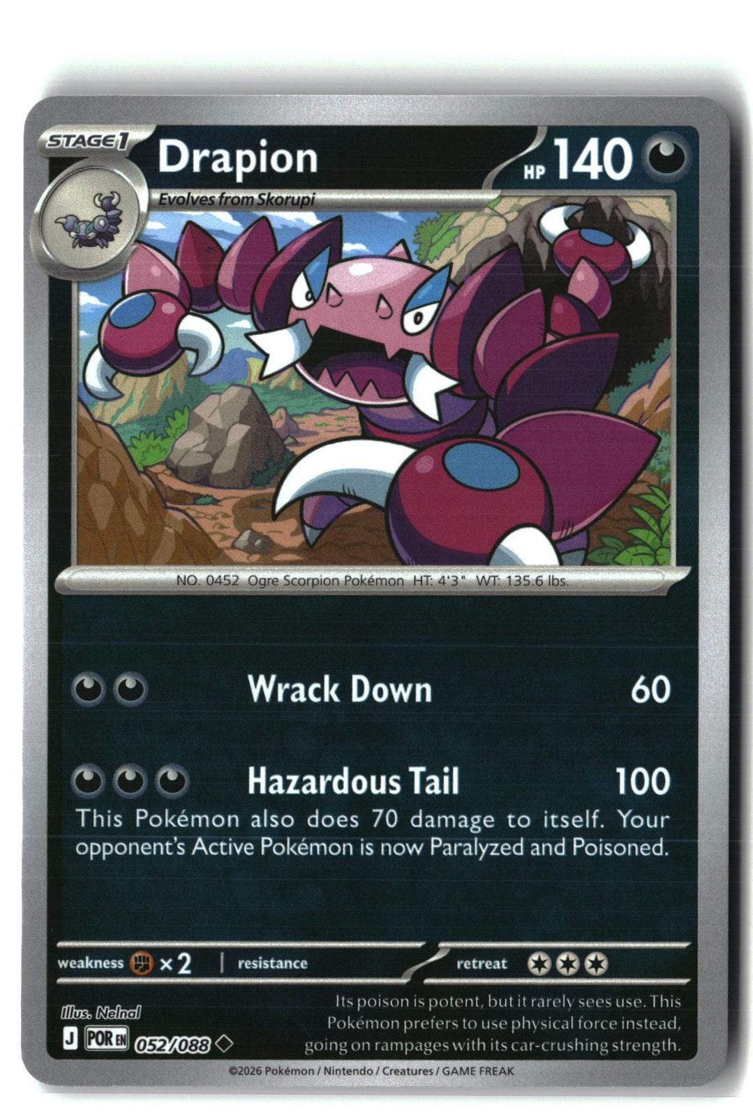 Drapion Reverse Holofoil NM (Perfect Order 052/088)