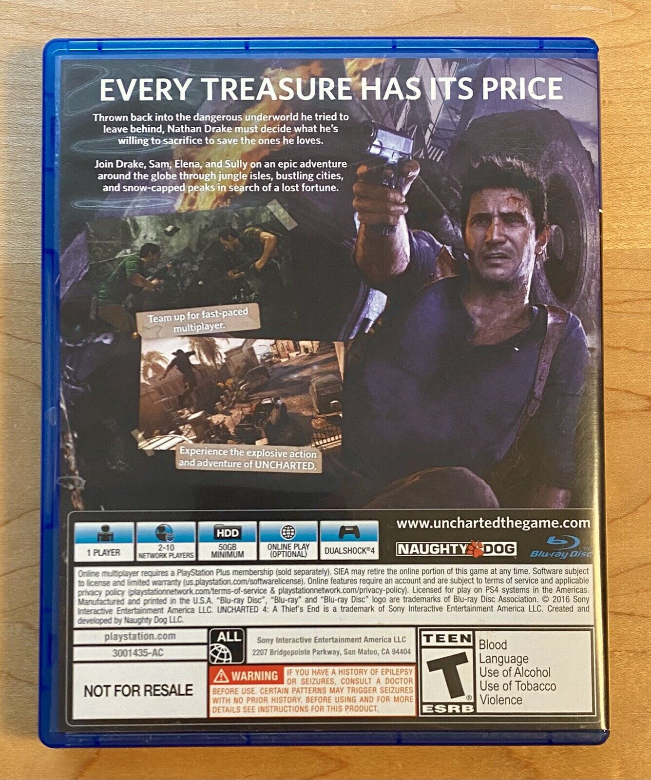 Uncharted 4: A Thief's End (Sony PlayStation 4 PS4, 2016)