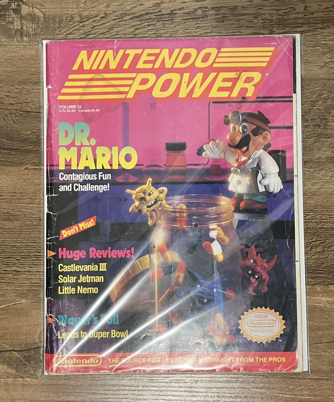 Nintendo Power Magazine Volume 18 November/December 1990 Dr Mario - No Poster