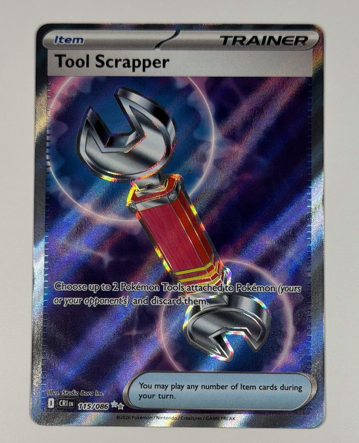 Pokemon Tool Scraper 115/086 Chaos Rising Trainer Full Art - NM