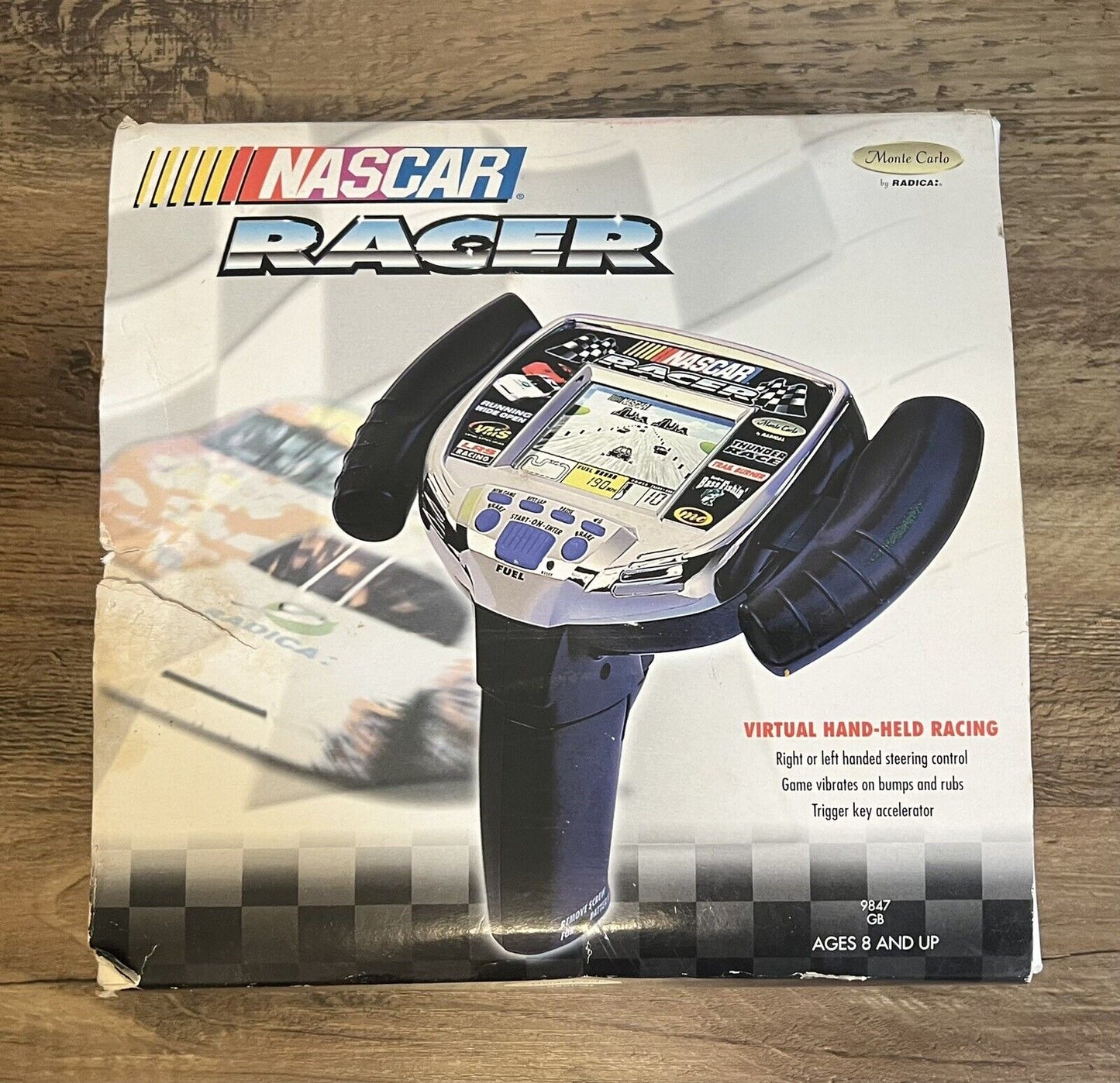 Radica NASCAR Racer Virtual Hand-Held Racing Electronic Video Game 1998 In Box