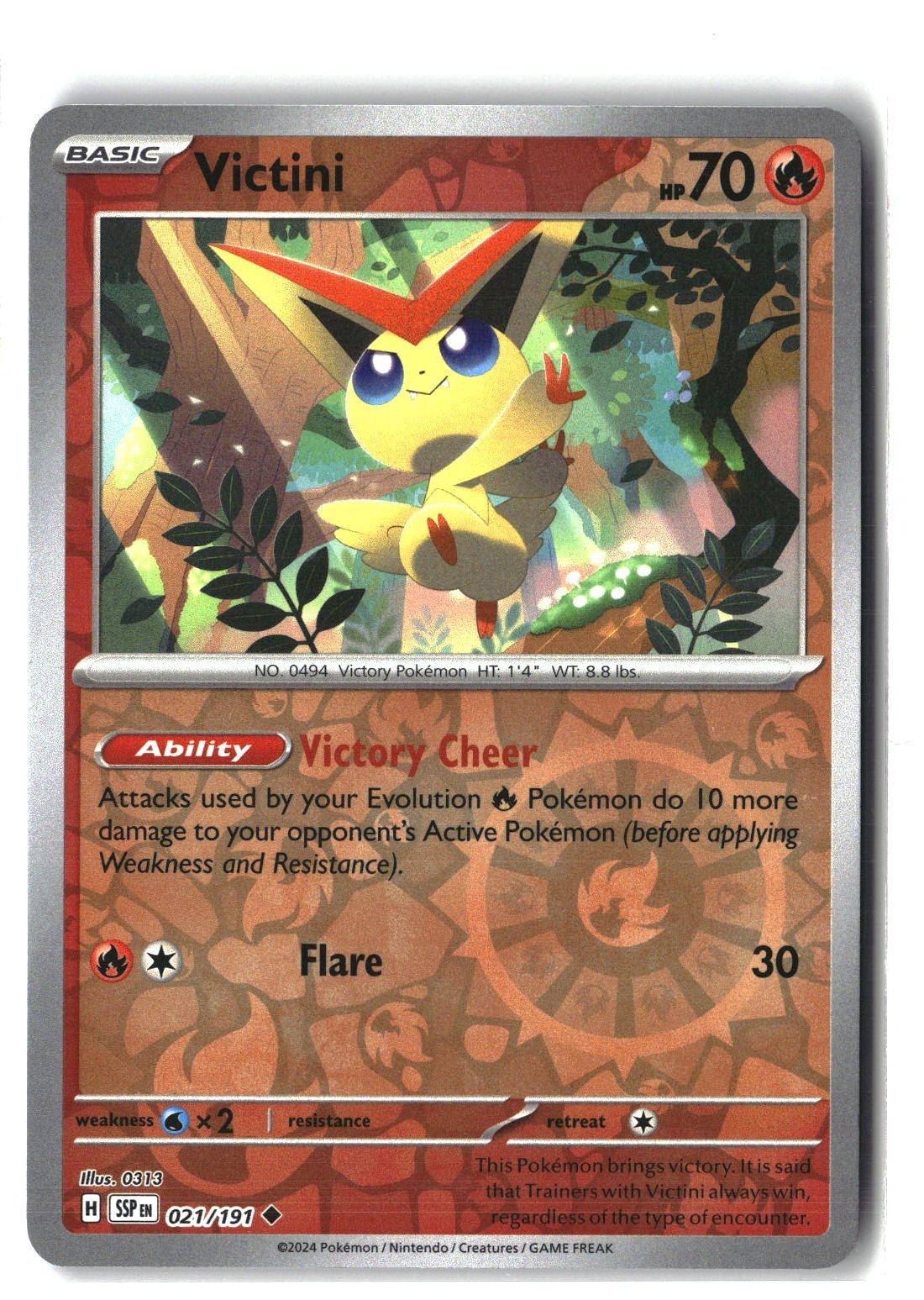 Victini Reverse Holofoil NM (Surging Sparks 021/191)