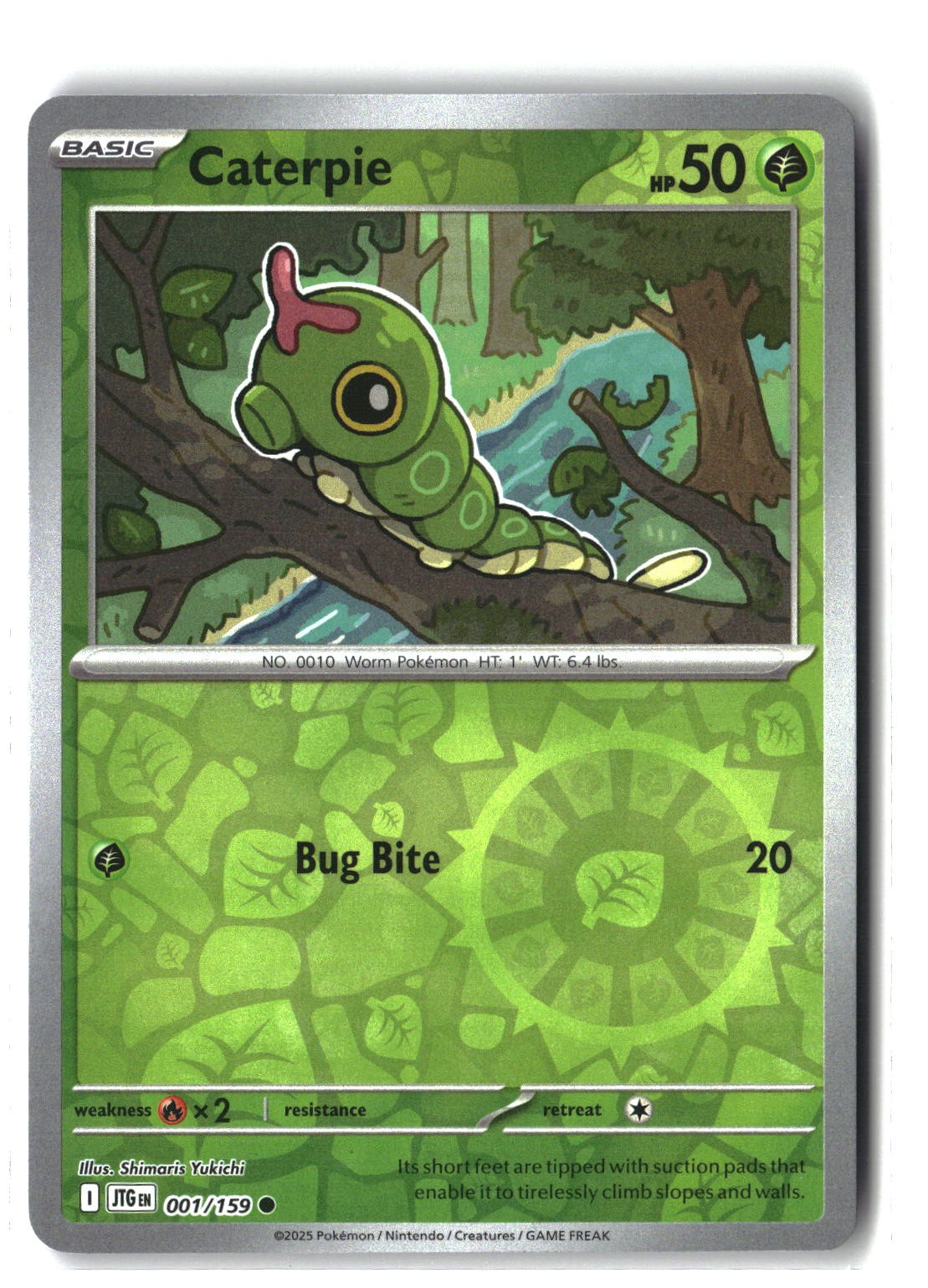 Caterpie Reverse Holofoil NM (Journey Together 001/159)