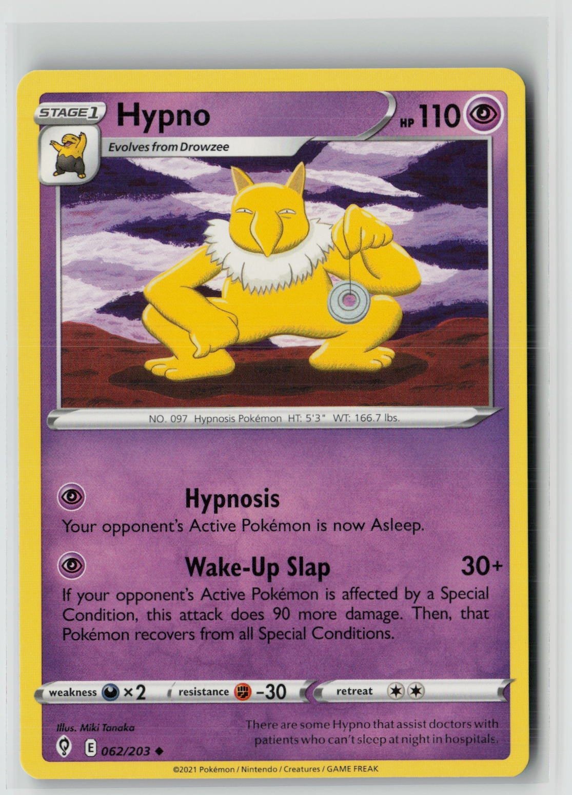 Hypno (SWSH07: Evolving Skies 062/203) NM