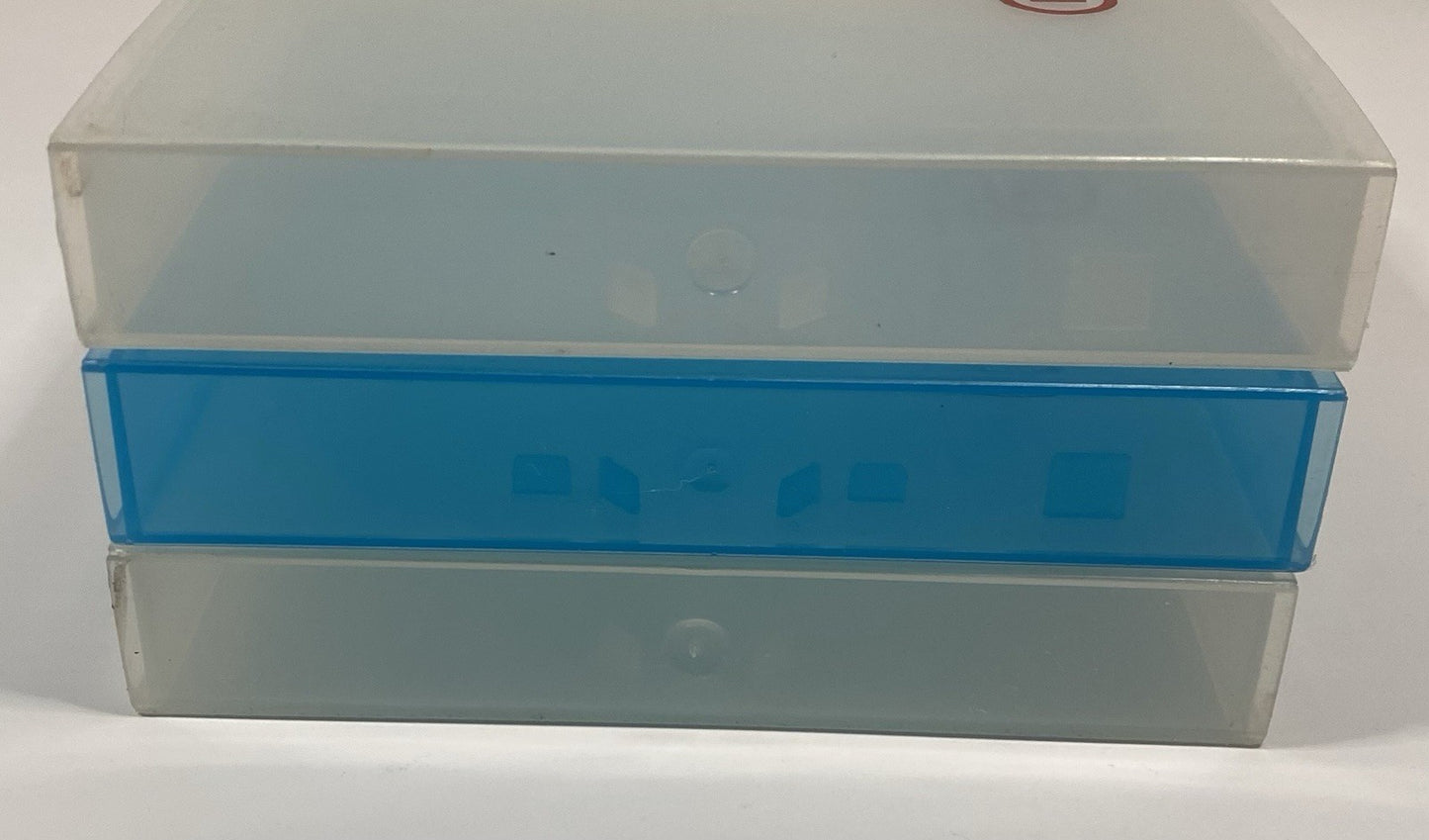 NES Nintendo Hard Clamshell Clear & Blue Plastic Game Cases Original Lot Of 3