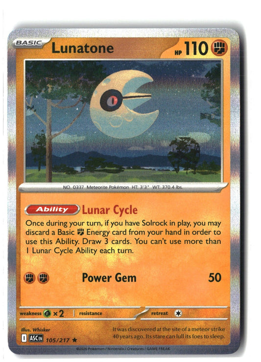 Lunatone Holofoil NM (ME: Ascended Heroes 105/217)